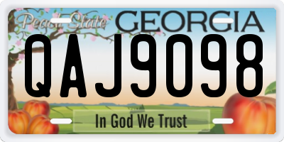GA license plate QAJ9098
