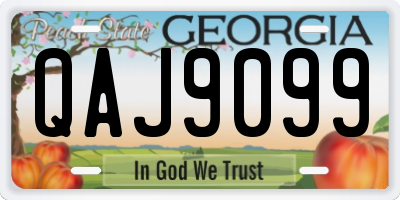 GA license plate QAJ9099
