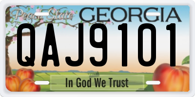 GA license plate QAJ9101