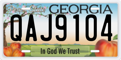 GA license plate QAJ9104