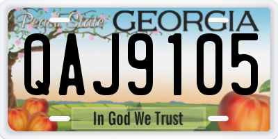 GA license plate QAJ9105