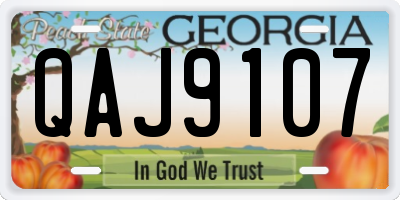GA license plate QAJ9107