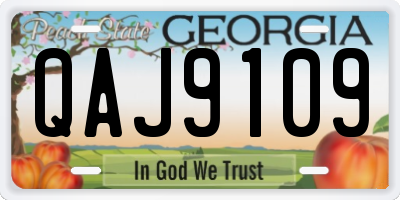 GA license plate QAJ9109