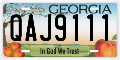 GA license plate QAJ9111