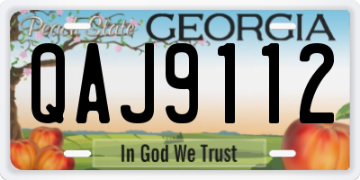 GA license plate QAJ9112