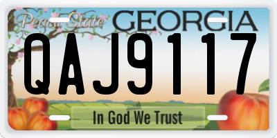 GA license plate QAJ9117
