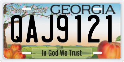 GA license plate QAJ9121