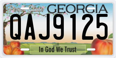 GA license plate QAJ9125