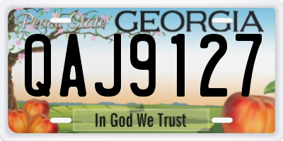 GA license plate QAJ9127