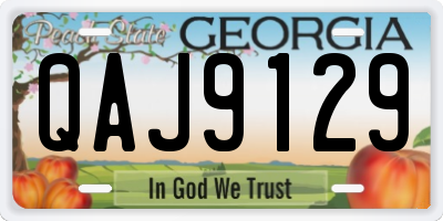 GA license plate QAJ9129