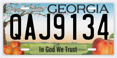 GA license plate QAJ9134