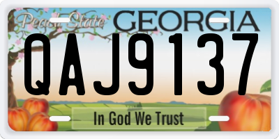 GA license plate QAJ9137