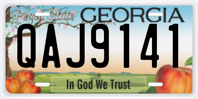 GA license plate QAJ9141