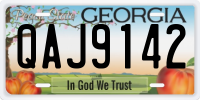 GA license plate QAJ9142