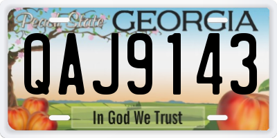 GA license plate QAJ9143