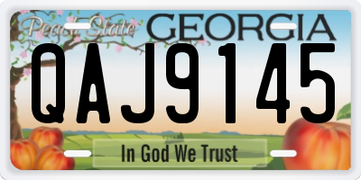 GA license plate QAJ9145