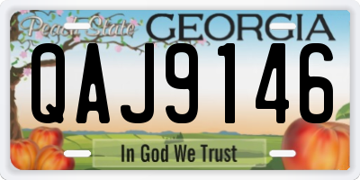 GA license plate QAJ9146