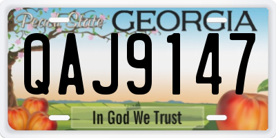 GA license plate QAJ9147