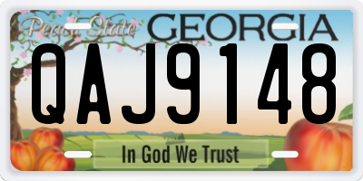 GA license plate QAJ9148
