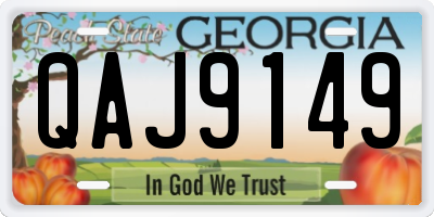 GA license plate QAJ9149