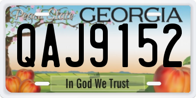 GA license plate QAJ9152