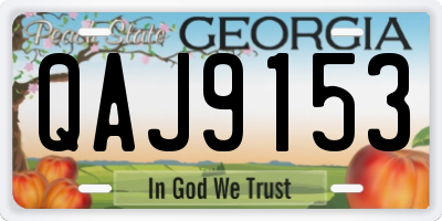 GA license plate QAJ9153