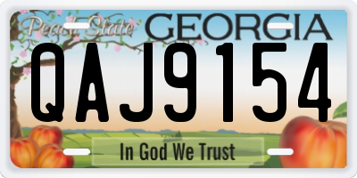 GA license plate QAJ9154