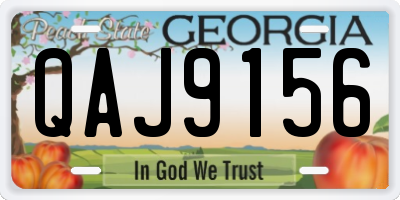 GA license plate QAJ9156