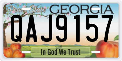 GA license plate QAJ9157