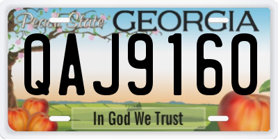 GA license plate QAJ9160