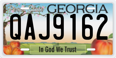 GA license plate QAJ9162