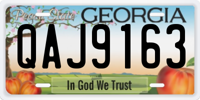 GA license plate QAJ9163