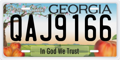 GA license plate QAJ9166