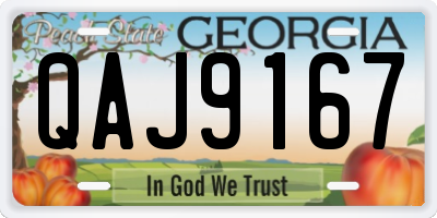 GA license plate QAJ9167