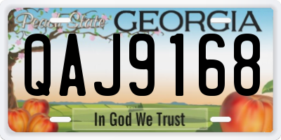 GA license plate QAJ9168