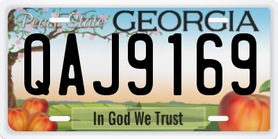 GA license plate QAJ9169