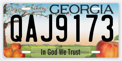 GA license plate QAJ9173