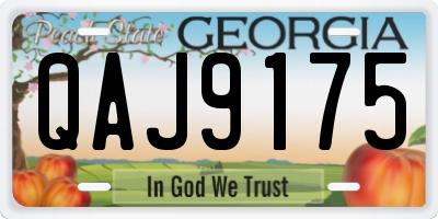 GA license plate QAJ9175