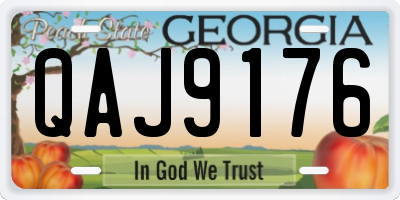 GA license plate QAJ9176