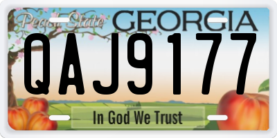 GA license plate QAJ9177