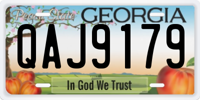 GA license plate QAJ9179