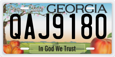 GA license plate QAJ9180