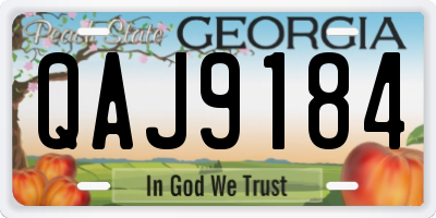 GA license plate QAJ9184