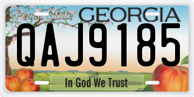 GA license plate QAJ9185