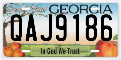 GA license plate QAJ9186