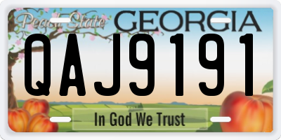GA license plate QAJ9191