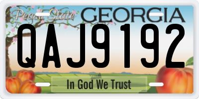 GA license plate QAJ9192