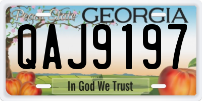 GA license plate QAJ9197
