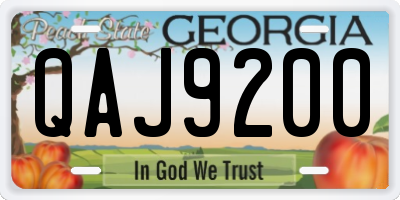 GA license plate QAJ9200