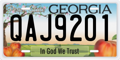 GA license plate QAJ9201